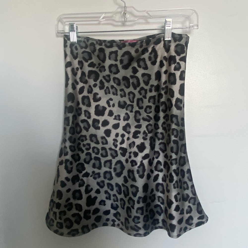 Vintage AQUA leopard skirt
